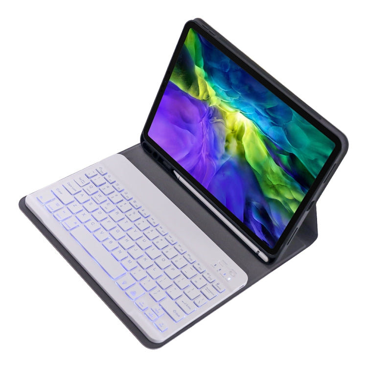 A11BS 2020 Ultra-thin ABS Detachable Bluetooth Keyboard Tablet Case for iPad Pro 11 2022 / 2021 / Air4 / Air5, with Backlight & Pen Slot & Holder