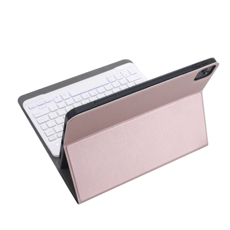 A11BS 2020 Ultra-thin ABS Detachable Bluetooth Keyboard Tablet Case for iPad Pro 11 2022 / 2021 / Air4 / Air5, with Backlight & Pen Slot & Holder
