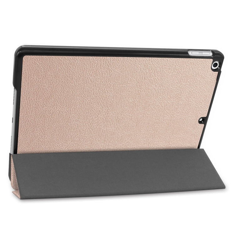 For iPad 10.2 Custer Texture Horizontal Flip Smart PU Leather Case with Sleep / Wake-up Function & Three-folding Holder
