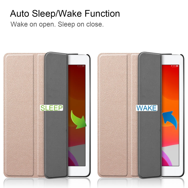 For iPad 10.2 Custer Texture Horizontal Flip Smart PU Leather Case with Sleep / Wake-up Function & Three-folding Holder