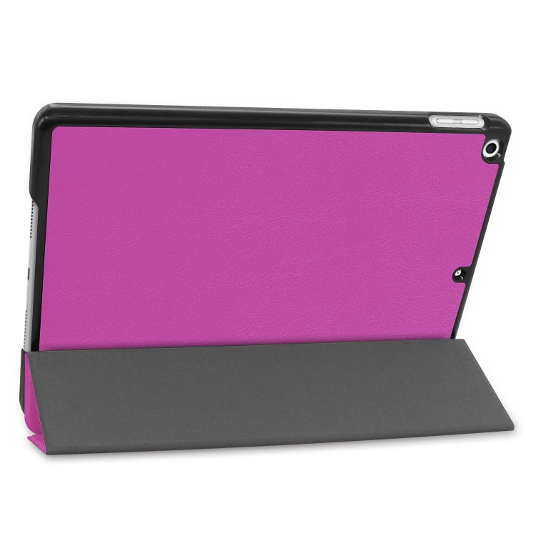 For iPad 10.2 Custer Texture Horizontal Flip Smart PU Leather Case with Sleep / Wake-up Function & Three-folding Holder, For iPad 10.2