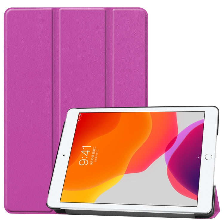 For iPad 10.2 Custer Texture Horizontal Flip Smart PU Leather Case with Sleep / Wake-up Function & Three-folding Holder