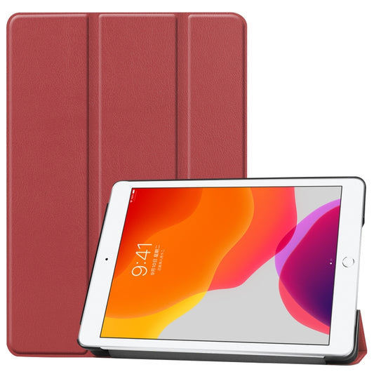 For iPad 10.2 Custer Texture Horizontal Flip Smart PU Leather Case with Sleep / Wake-up Function & Three-folding Holder