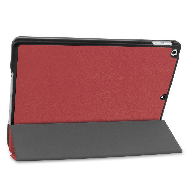 For iPad 10.2 Custer Texture Horizontal Flip Smart PU Leather Case with Sleep / Wake-up Function & Three-folding Holder