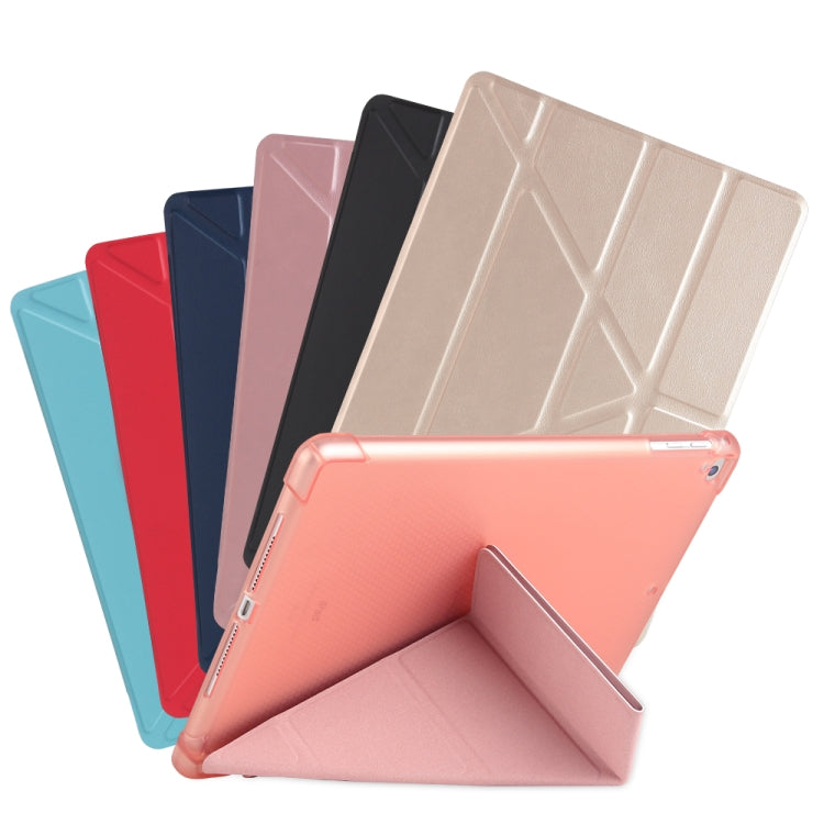 Multi-folding Shockproof TPU Protective Case for iPad 9.7 (2018) / 9.7 (2017) / air / air2, with Holder & Pen Slot