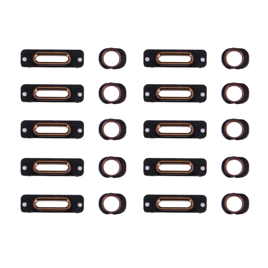 10 PCS 2 in 1 for iPhone SE Charging Port Retaining Brackets + Headphone Jack Rings