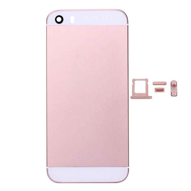5 in 1 for iPhone SE Original (Back Cover + Card Tray + Volume Control Key + Power Button + Mute Switch Vibrator Key) Full Assembly Housing Cover, For iPhone SE