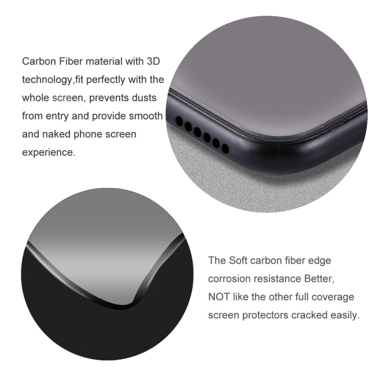For iPhone X 0.26mm 9H Surface Hardness 3D Explosion-proof Full Screen Carbon Fiber Soft Edges Tempered Glass Screen Film, For X(Carbon Fiber)