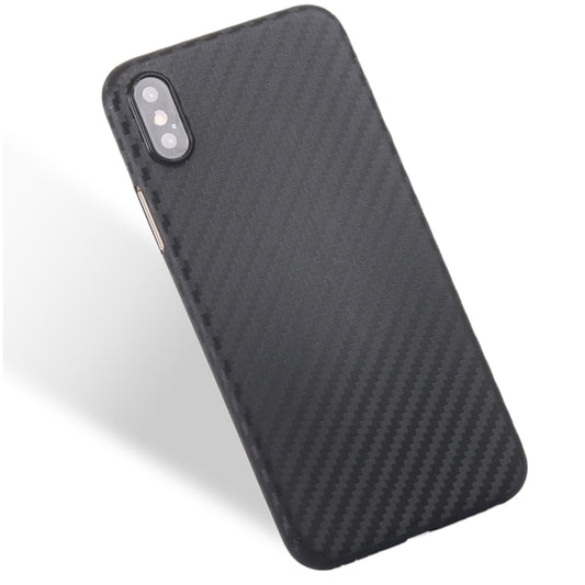 For iPhone X / XS Carbon Fibre Texture PP Protective Back Cover Case