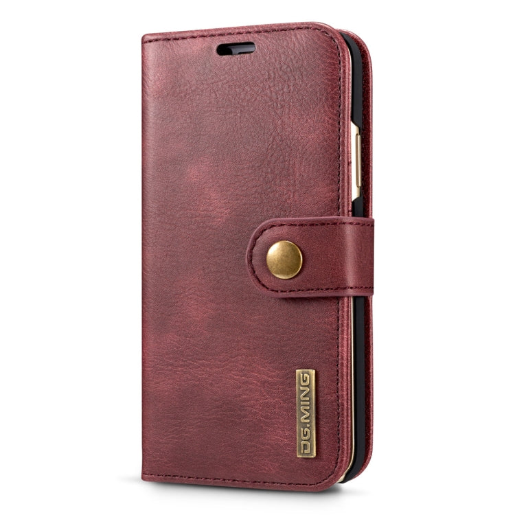 For iPhone X / XS DG.MING  Crazy Horse Texture Horizontal Flip Detachable Magnetic Protective Case with Holder & Card Slots & Wallet