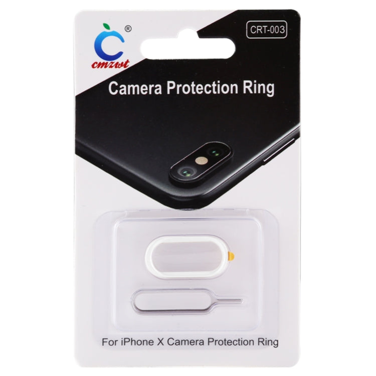 For iPhone X Rear Camera Lens Protection Ring Cover with Tray Eject Tool Needle, CRT-003