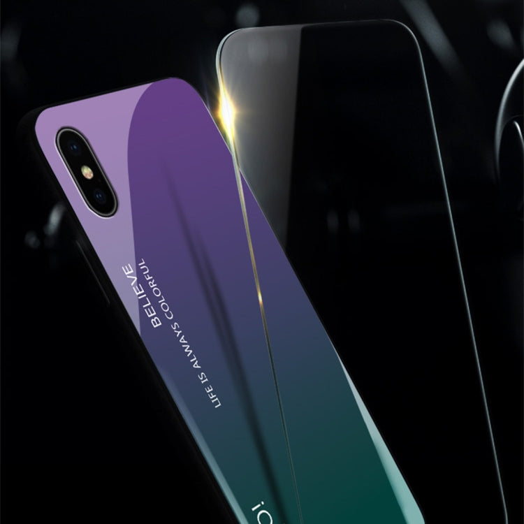 For iPhone X / XS Gradient Color Glass Case