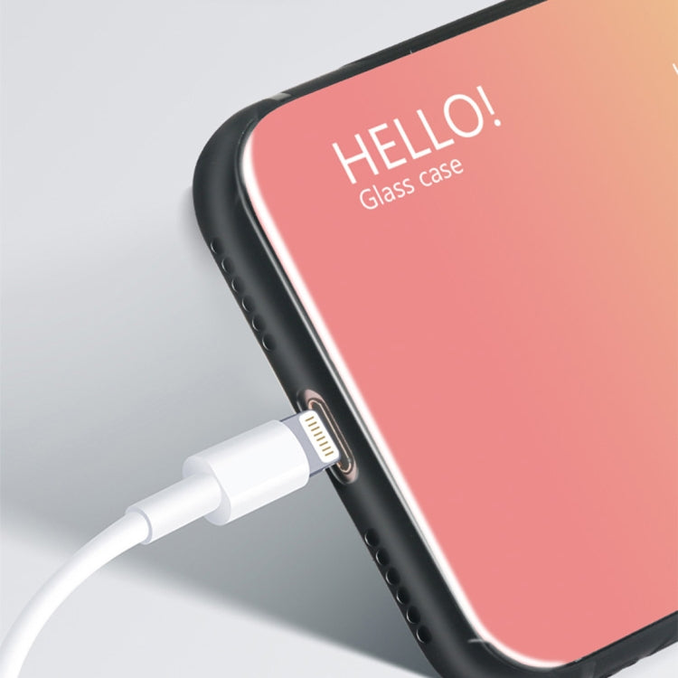 For iPhone X / XS Gradient Color Glass Case