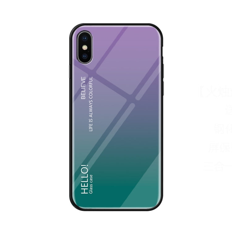 For iPhone X / XS Gradient Color Glass Case