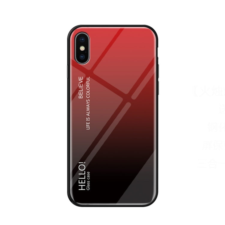 For iPhone X / XS Gradient Color Glass Case