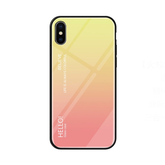 Funda de vidrio con degradado de color para iPhone X/XS