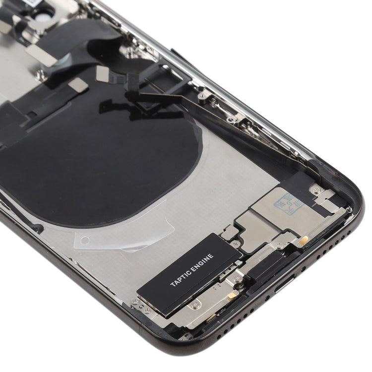 Battery Back Cover Assembly with Side Keys & Vibrator & Speaker Ringer Buzzer & Power Button + Volume Button Flex Cable & Card Tray & Battery Adhesive for iPhone X, For iPhone X