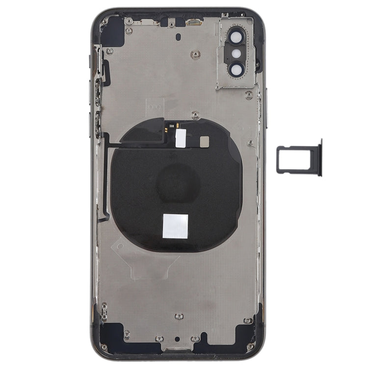 Battery Back Cover Assembly with Side Keys & Wireless Charging Module & Volume Button Flex Cable & Card Tray for iPhone X, For iPhone X (Charging Module), For iPhone X  (Full Assembly)