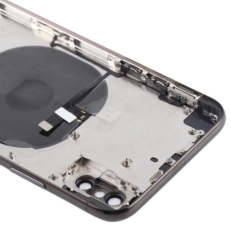 Battery Back Cover Assembly with Side Keys & Wireless Charging Module & Volume Button Flex Cable & Card Tray for iPhone X, For iPhone X (Charging Module), For iPhone X  (Full Assembly)