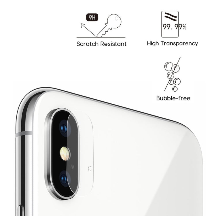 For iPhone X ENKAY Hat-Prince 0.2mm 9H Hardness 2.15D Curved Explosion-proof Rear Camera Lens Protector Tempered Glass Protective Film, iPhone X