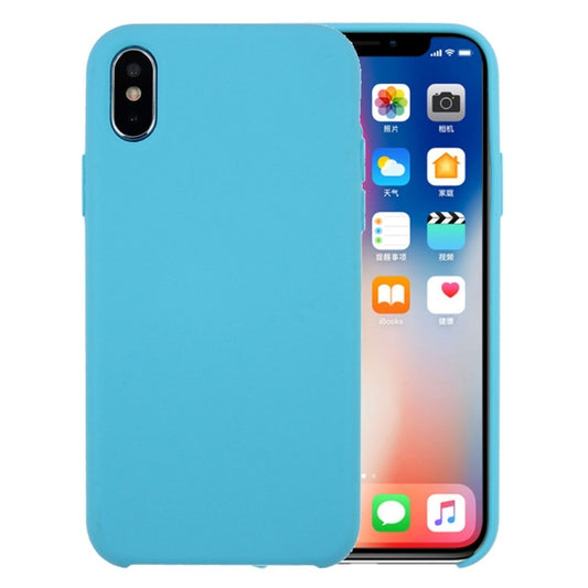 For iPhone X / XS Pure Color Liquid Silicone + PC Dropproof Protective Back Cover Case, For X, iPhone X, X