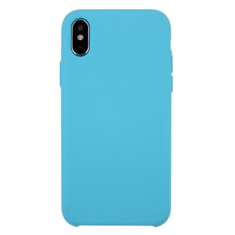 For iPhone X / XS Pure Color Liquid Silicone + PC Dropproof Protective Back Cover Case, For X, iPhone X, X