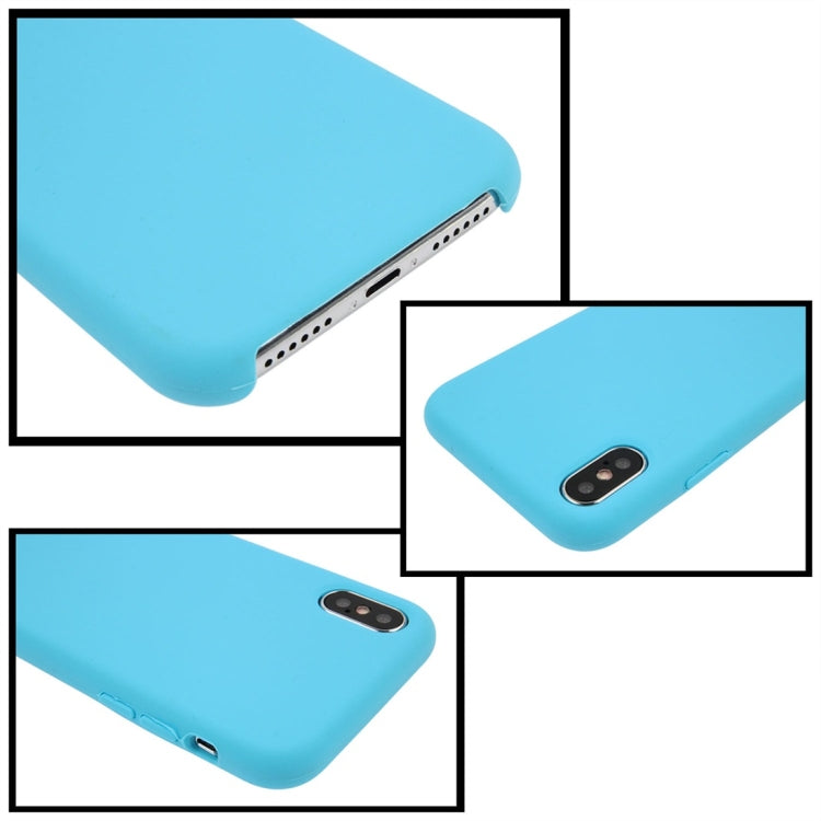 For iPhone X / XS Pure Color Liquid Silicone + PC Dropproof Protective Back Cover Case, For X, iPhone X, X