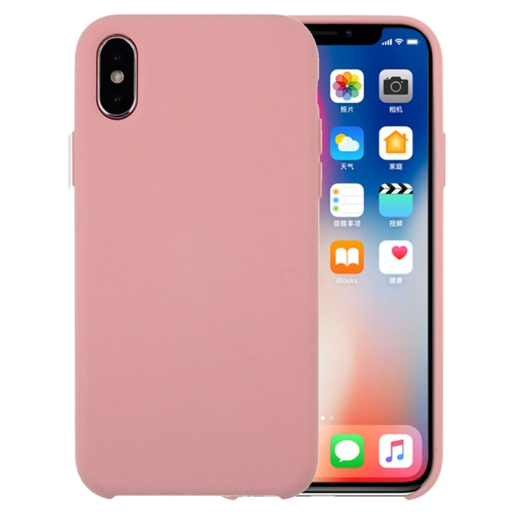 For iPhone X / XS Pure Color Liquid Silicone + PC Dropproof Protective Back Cover Case, For X, iPhone X, X