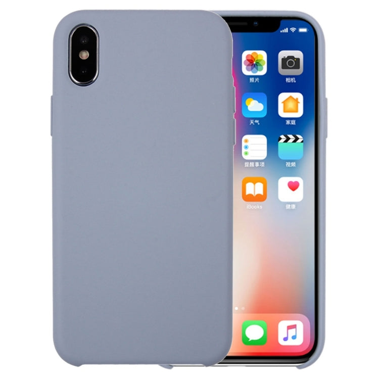 For iPhone X / XS Pure Color Liquid Silicone + PC Dropproof Protective Back Cover Case, For X, iPhone X, X