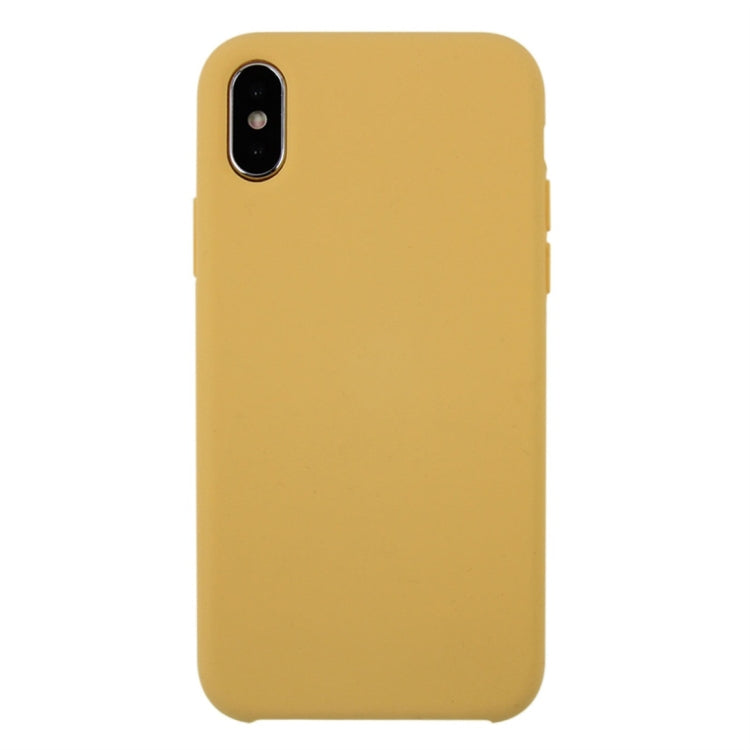 For iPhone X / XS Pure Color Liquid Silicone + PC Dropproof Protective Back Cover Case