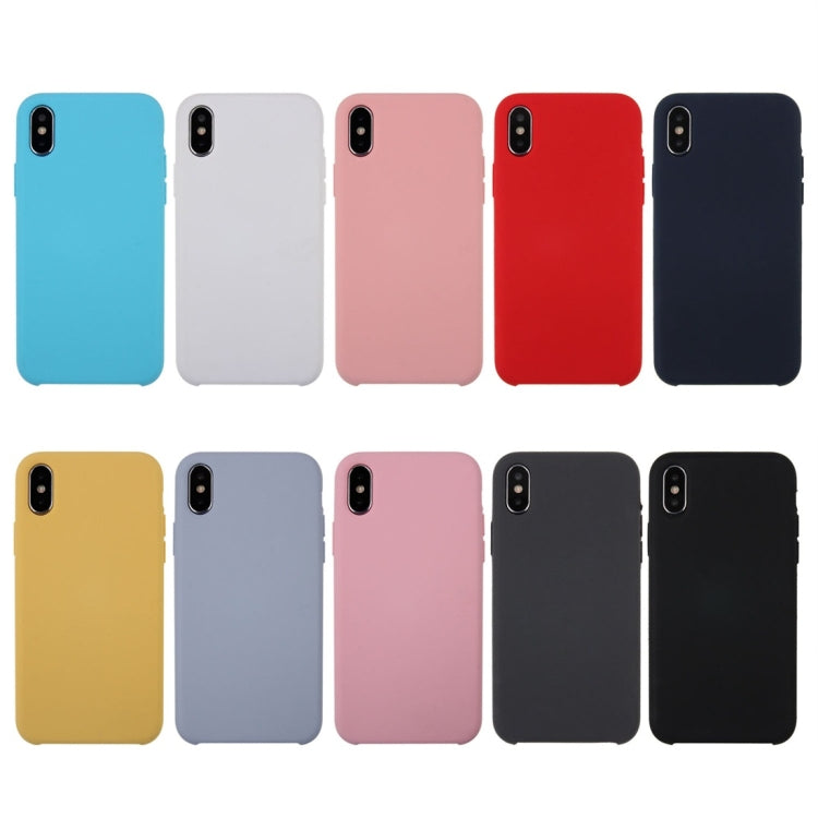 For iPhone X / XS Pure Color Liquid Silicone + PC Dropproof Protective Back Cover Case, For X, iPhone X, X