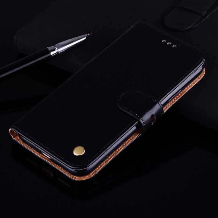 For iPhone X / XS Business Style Oil Wax Texture Horizontal Flip Leather Case with Holder & Card Slots & Wallet