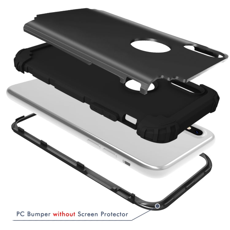 For iPhone X / XS Diamond Series Electroplating PC +  Silicone Protective Case, For iPhone X, For X