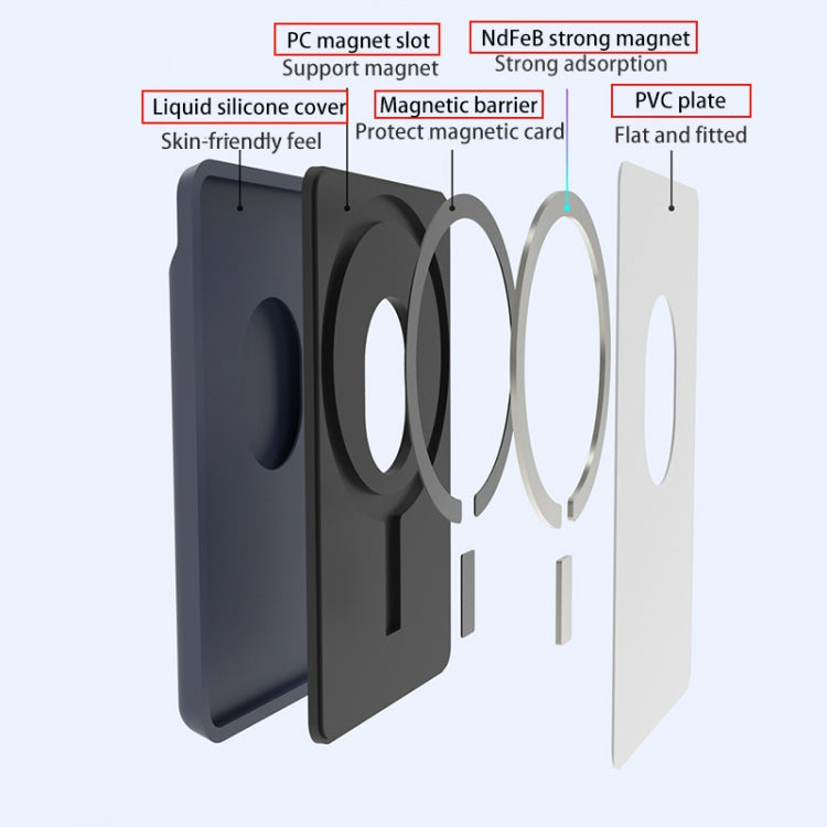 Estuche de silicona tipo billetera para iPhone 13/iPhone 12, tarjetero antidesmagnetización, adhesivo magnético Magsafing