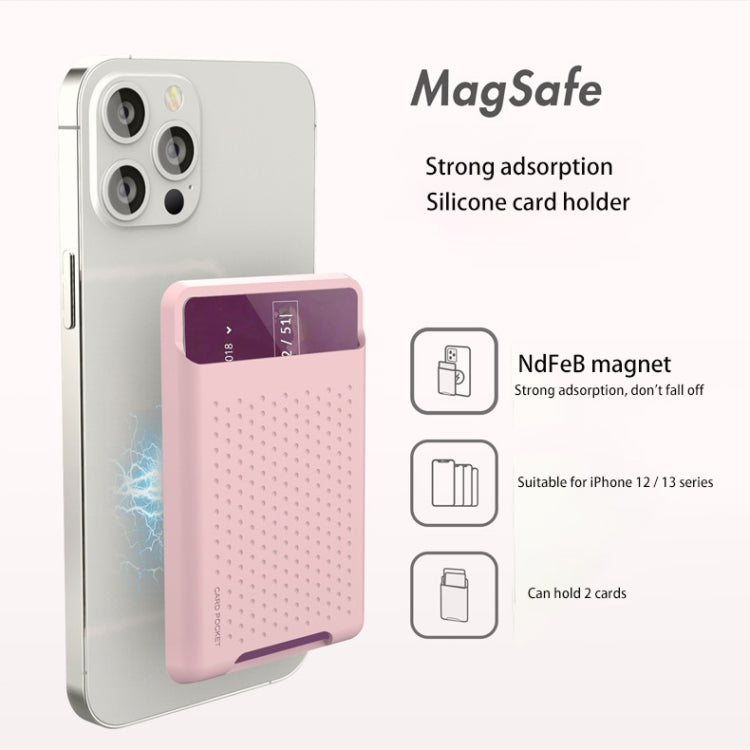 Estuche de silicona tipo billetera para iPhone 13/iPhone 12, tarjetero antidesmagnetización, adhesivo magnético Magsafing