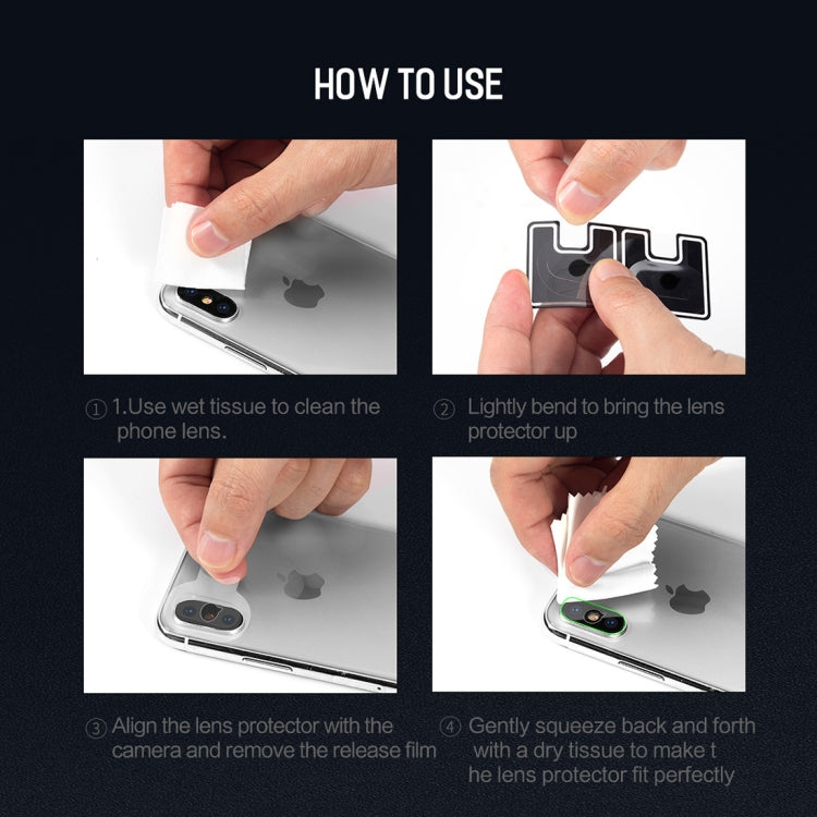 For iPhone XS Max / XS / X 2pcs ROCK 0.15mm Rear Camera Lens Soft Tempered Glass Film, XS Max / XS / X