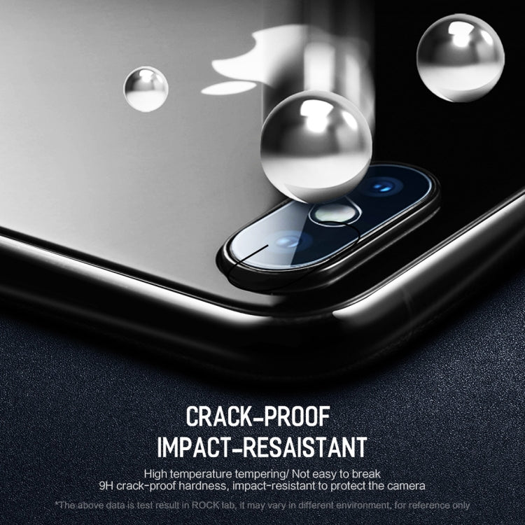For iPhone XS Max / XS / X 2pcs ROCK 0.15mm Rear Camera Lens Soft Tempered Glass Film, XS Max / XS / X