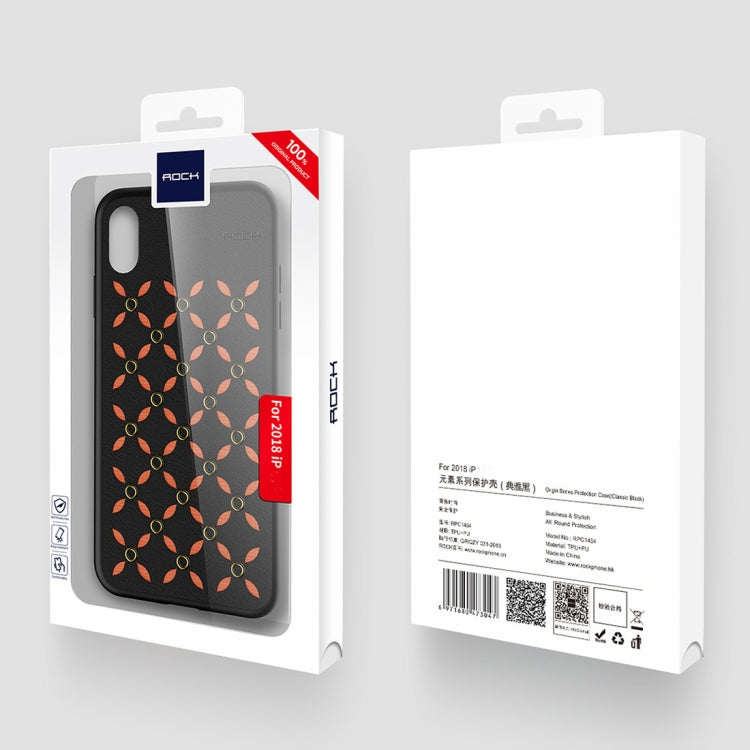 Coque de protection ROCK Origin Series Business en TPU et PU pour iPhone XS Max