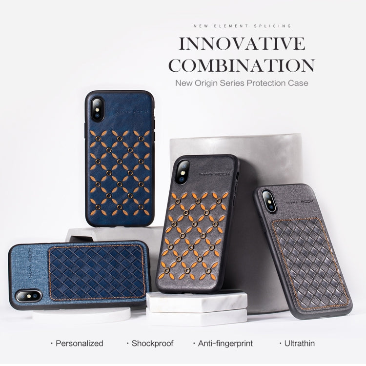 Coque de protection ROCK Origin Series Business en TPU et PU pour iPhone XS Max