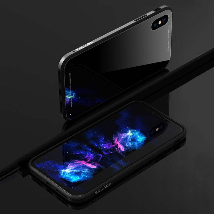 For iPhone XS Max SULADA Metal Frame Toughened Glass Case, For XS Max, iPhone XS Max