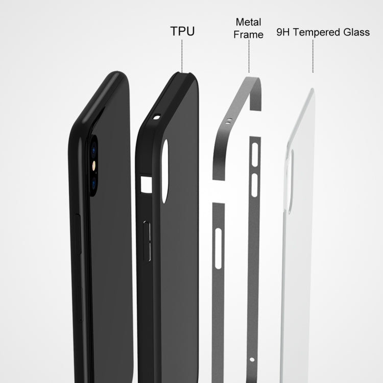 For iPhone XS Max SULADA Metal Frame Toughened Glass Case, For XS Max, iPhone XS Max