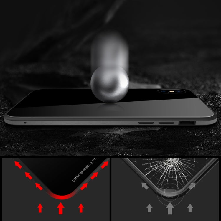 For iPhone XS Max SULADA Metal Frame Toughened Glass Case, For XS Max, iPhone XS Max