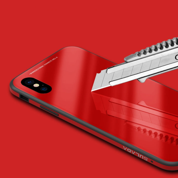 For iPhone XS Max SULADA Metal Frame Toughened Glass Case, For XS Max, iPhone XS Max