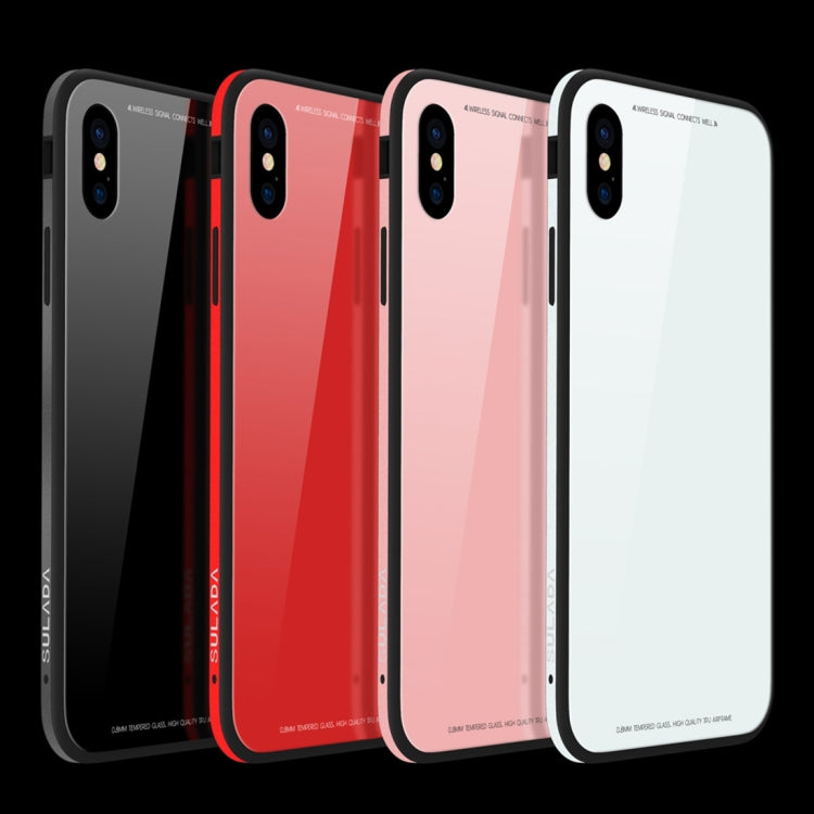 For iPhone XS Max SULADA Metal Frame Toughened Glass Case, For XS Max, iPhone XS Max