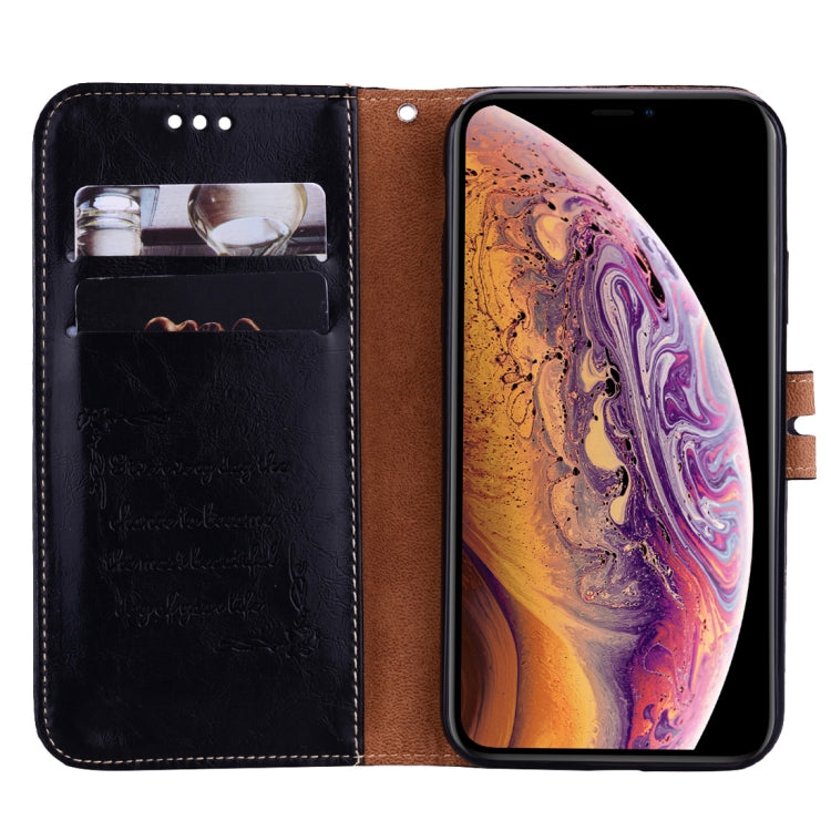 For iPhone XS Max Business Style Oil Wax Texture Horizontal Flip Leather Case with Holder & Card Slots & Wallet