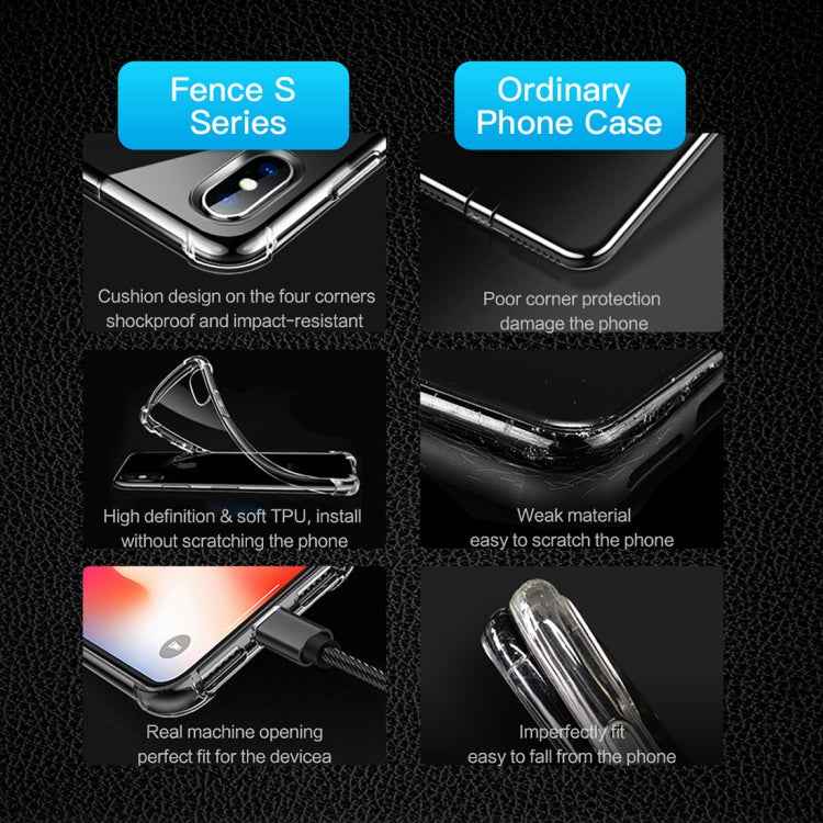 For iPhone XS Max ROCK Fence S Series Slim TPU Protective Case