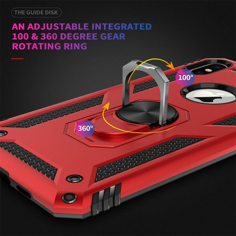 For iPhone XS Max Sergeant Armor Shockproof TPU + PC Protective Case with 360 Degree Rotation Holder
