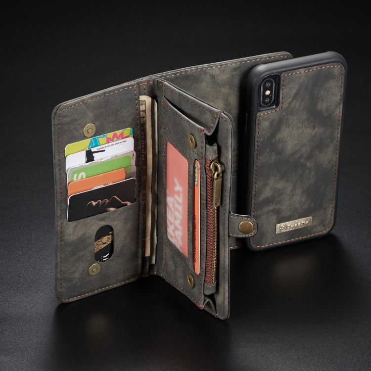 For iPhone XS Max CaseMe Detachable Multifunctional Horizontal Flip Leather Case with Card Slot & Holder & Zipper Wallet & Photo Frame