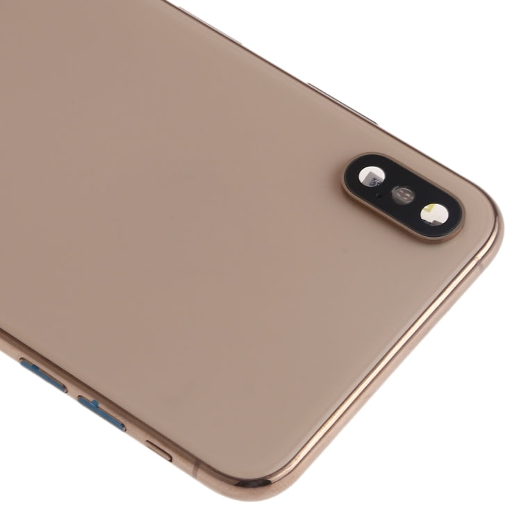 Battery Back Cover Assembly (with Side Keys & Speaker Ringer Buzzer & Motor & Camera Lens & Card Tray & Power Button + Volume Button + Charging Port + Signal Flex Cable & Wireless Charging Module) for iPhone XS Max, For iPhone XS Max (Full Assembly)���...