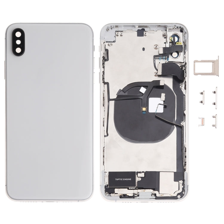 Battery Back Cover Assembly (with Side Keys & Speaker Ringer Buzzer & Motor & Camera Lens & Card Tray & Power Button + Volume Button + Charging Port + Signal Flex Cable & Wireless Charging Module) for iPhone XS Max, For iPhone XS Max (Full Assembly)���...